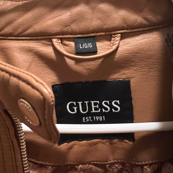 NORDSTROM GUESS brown fitted leather jacket - Picture 3 of 4